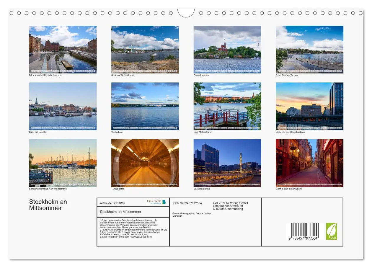 Bild: 9783457972564 | Stockholm an Mittsommer (Wandkalender 2026 DIN A3 quer), CALVENDO...