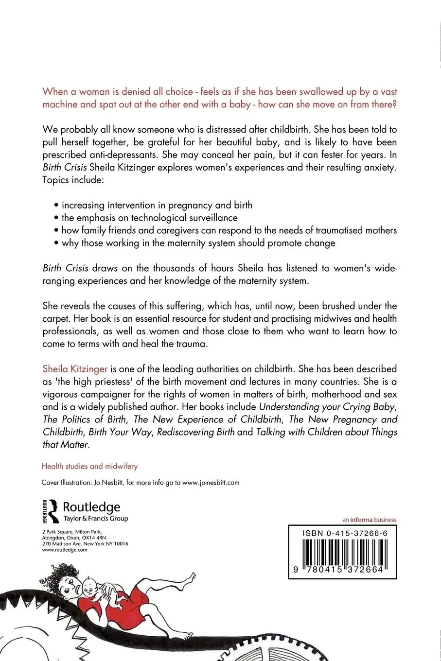 Rückseite: 9780415372664 | Birth Crisis | Sheila Kitzinger | Taschenbuch | Englisch | 2006