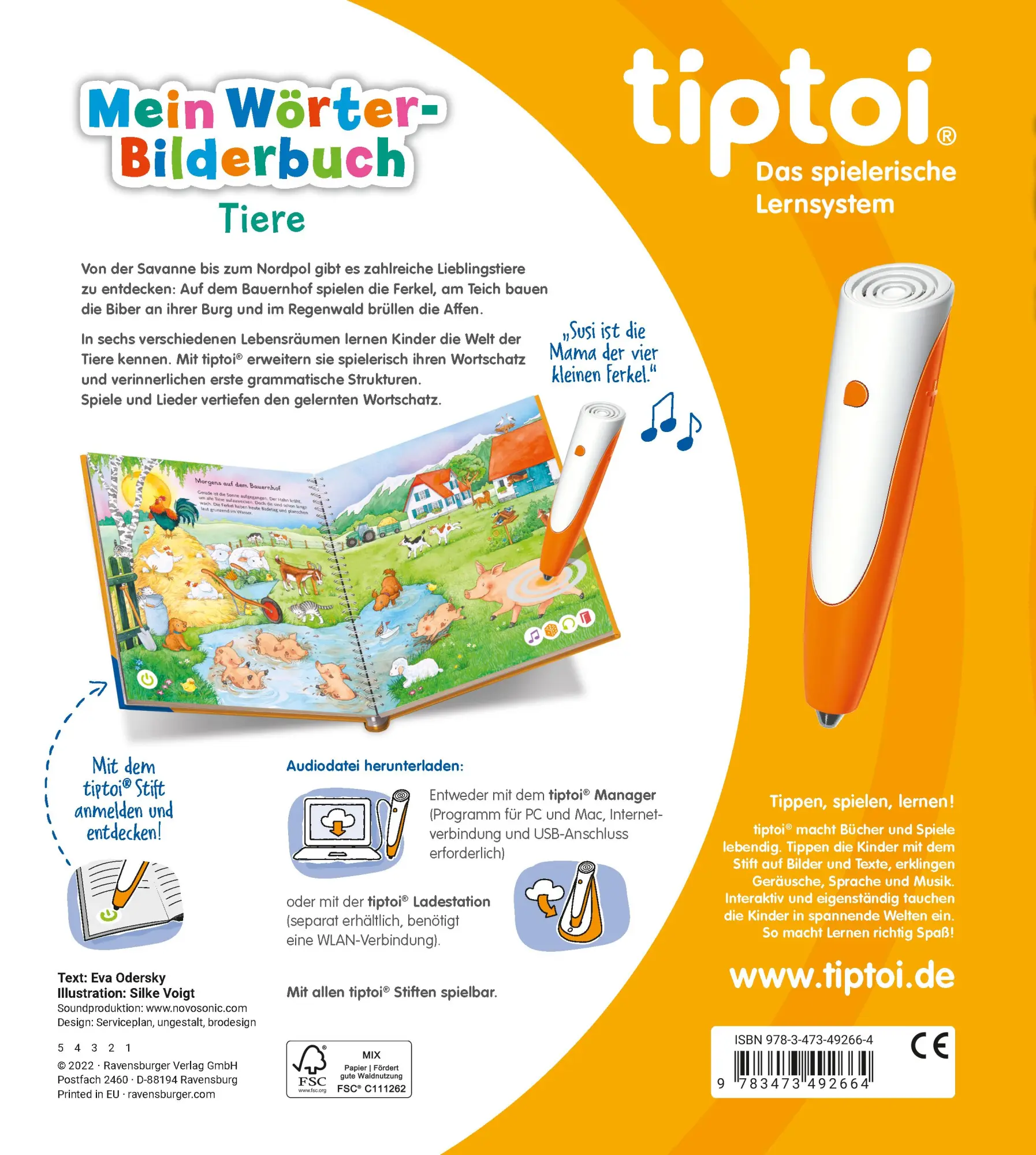 Rückseite: 9783473492664 | tiptoi® Mein Wörter-Bilderbuch Tiere | Eva Odersky | Taschenbuch