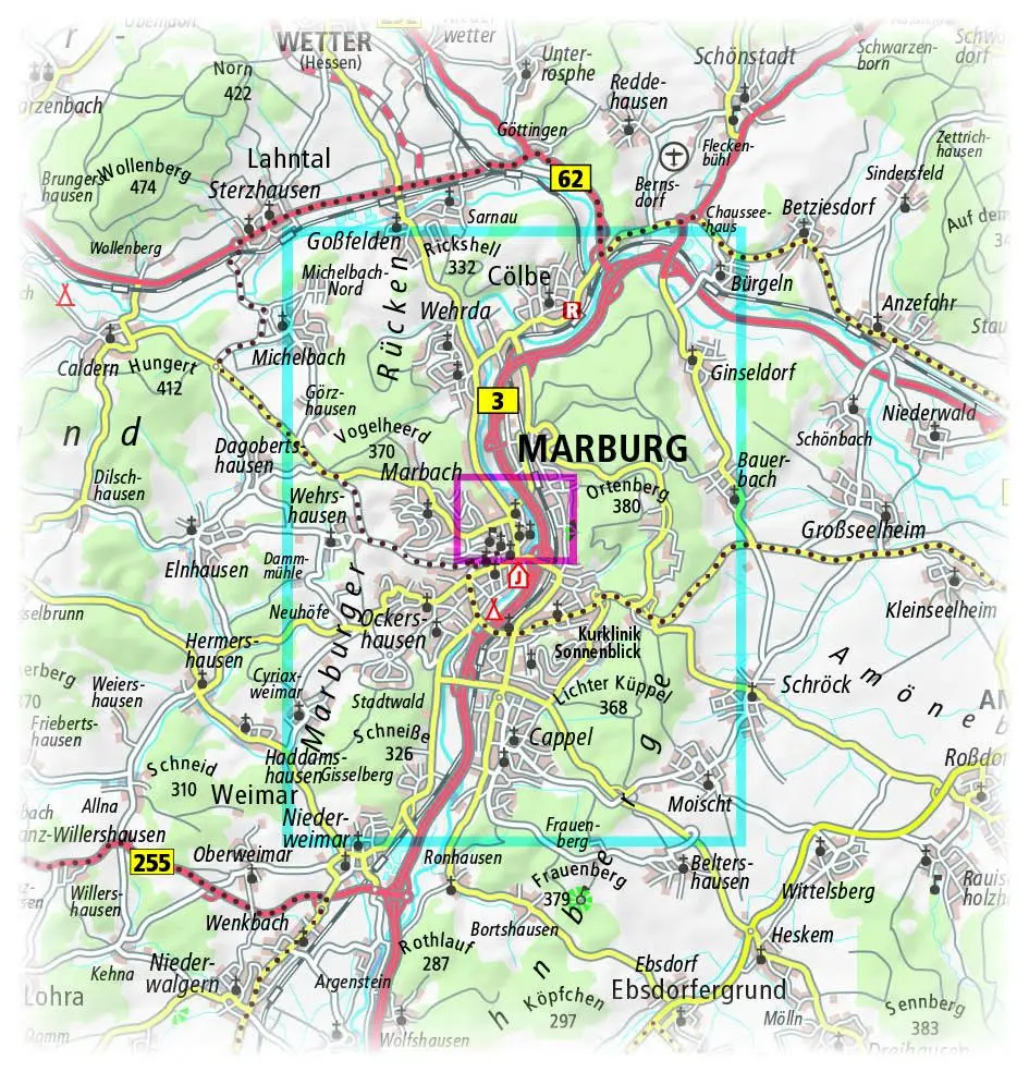 Bild: 9783961322664 | Marburg. Stadtplan 1:14 000 | (Land-)Karte | Stadtplan (PUBLICPRESS)