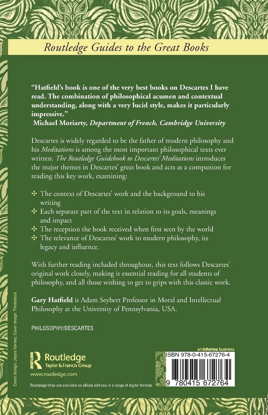 Rückseite: 9780415672764 | The Routledge Guidebook to Descartes' Meditations | Gary Hatfield