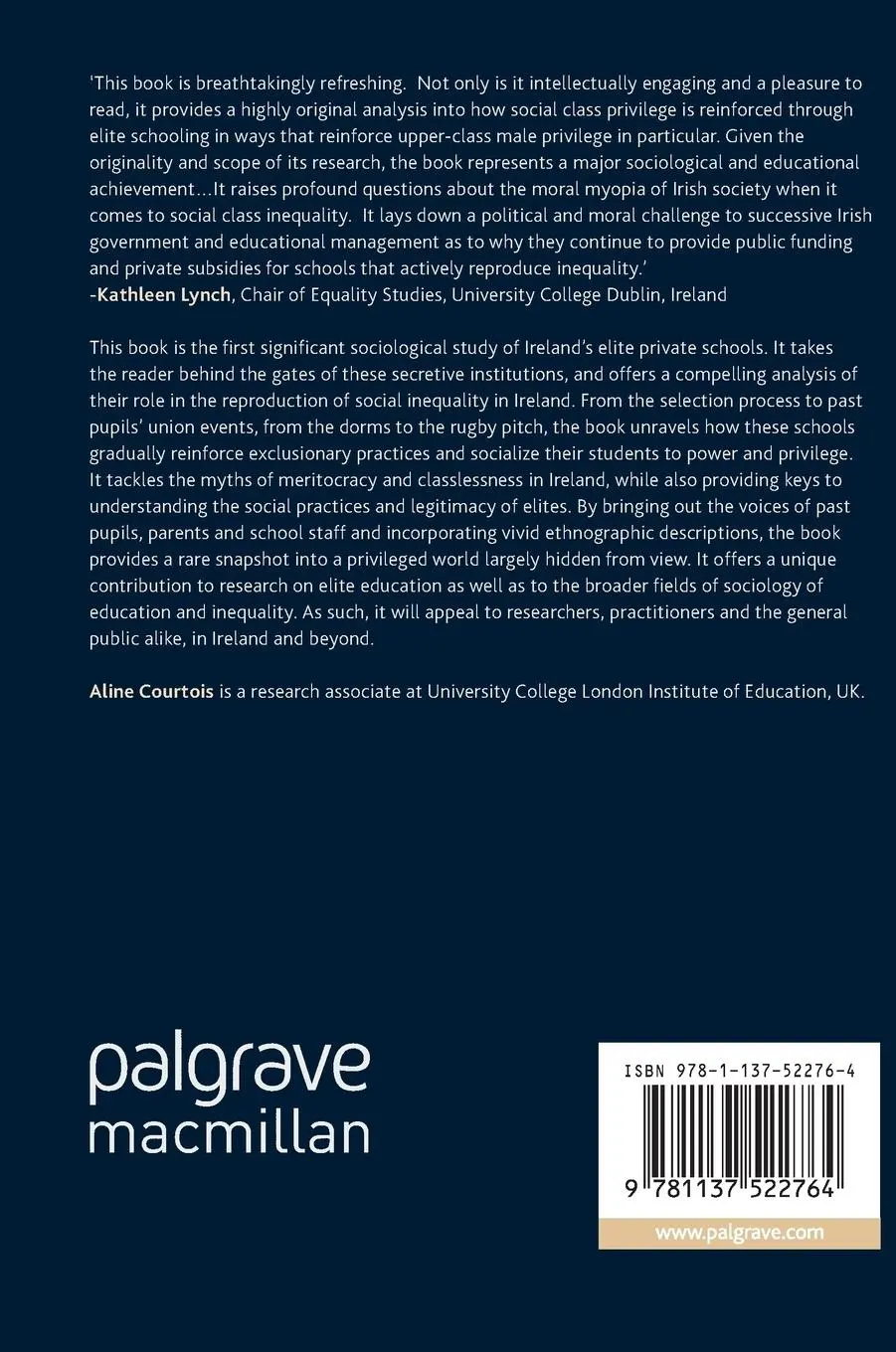 Rückseite: 9781137522764 | Elite Schooling and Social Inequality | Aline Courtois | Buch | ix