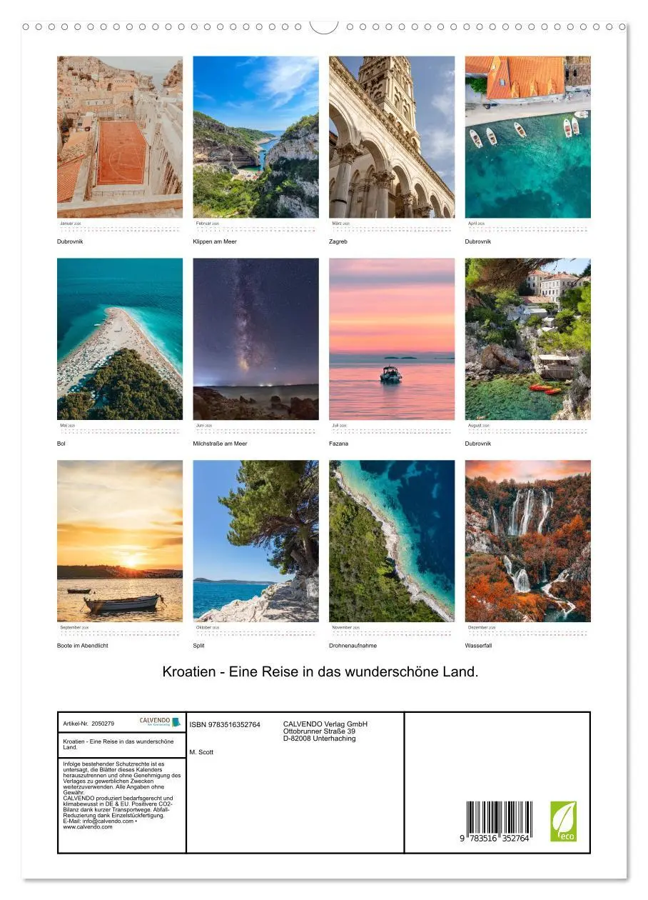 Bild: 9783516352764 | Kroatien - Eine Reise in das wunderschöne Land. (Wandkalender 2026...