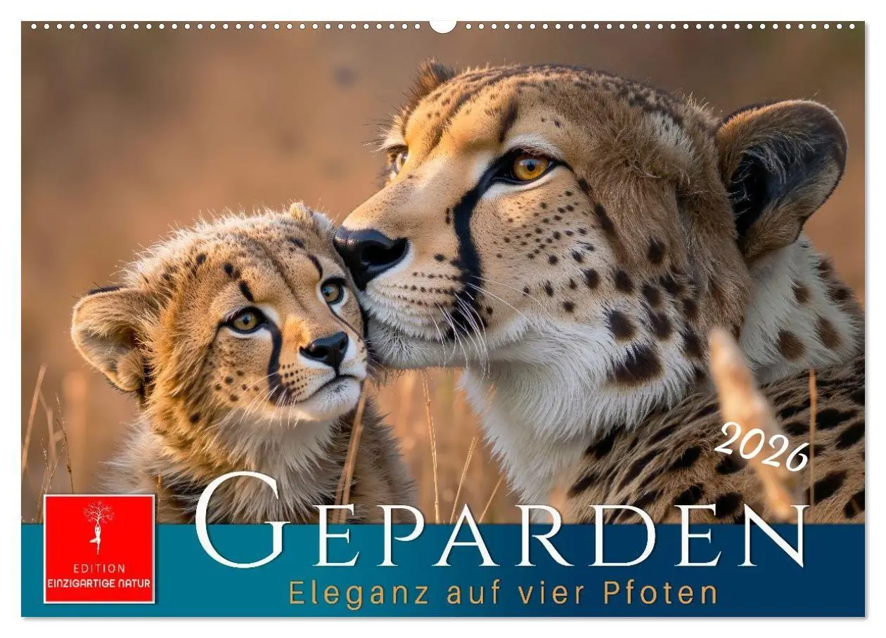 Cover: 9783516732764 | Geparden - Eleganz auf vier Pfoten (Wandkalender 2026 DIN A2 quer),...