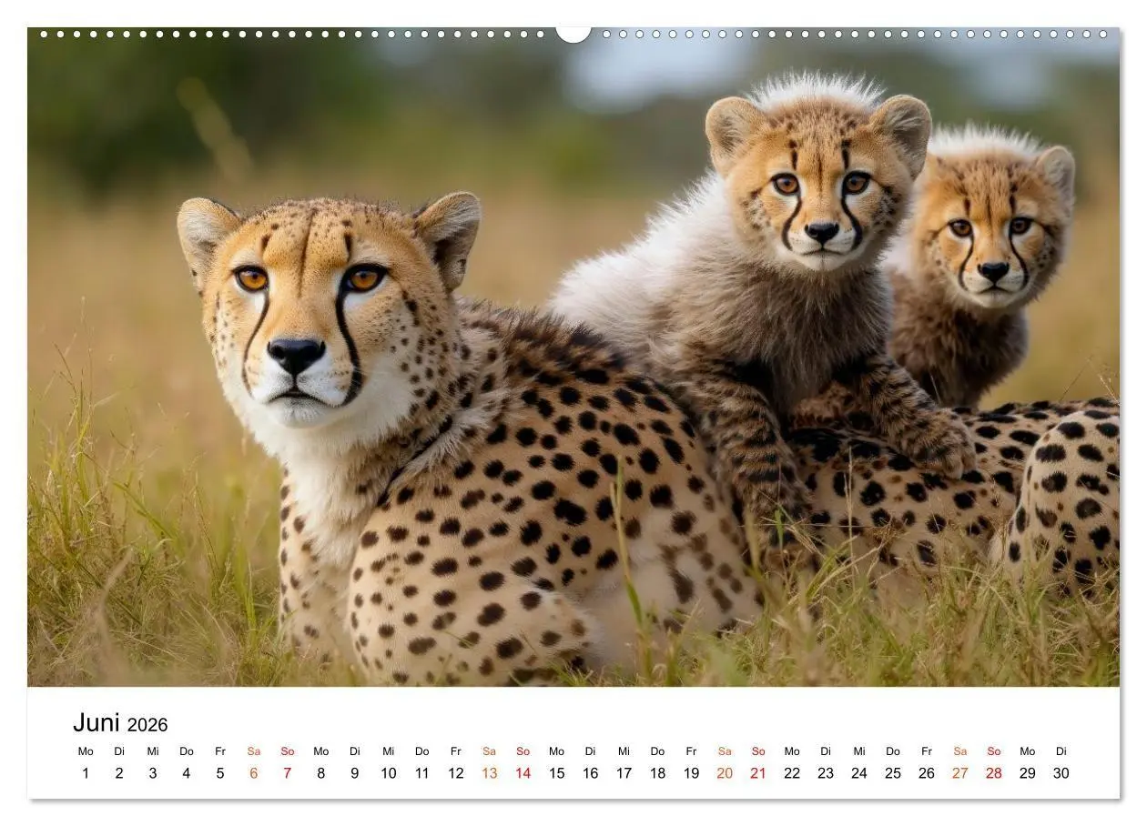 Bild: 9783516732764 | Geparden - Eleganz auf vier Pfoten (Wandkalender 2026 DIN A2 quer),...
