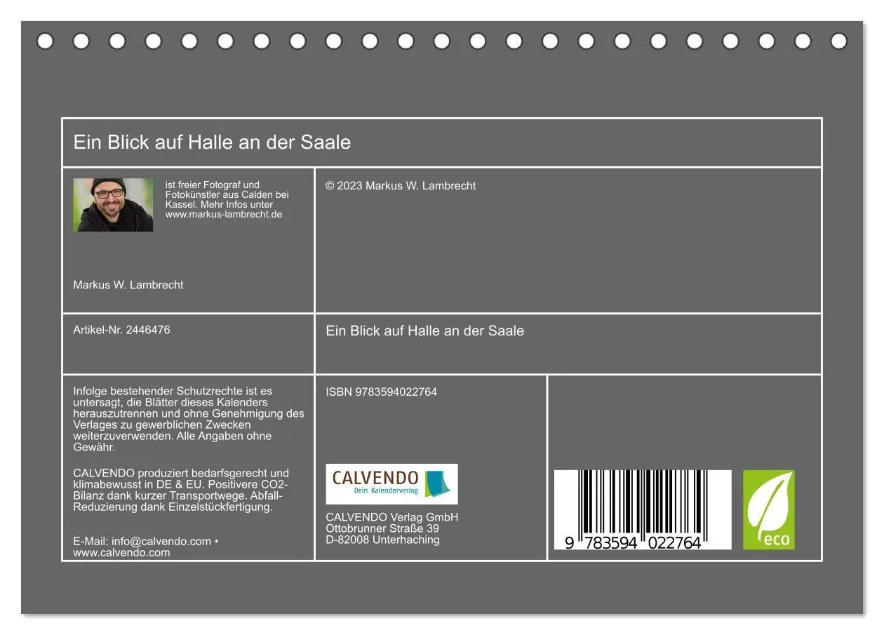 Bild: 9783594022764 | Ein Blick auf Halle an der Saale (Tischkalender 2027 DIN A5 quer),...
