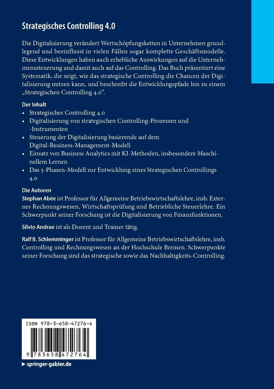 Rückseite: 9783658472764 | Strategisches Controlling 4.0 | Wie der digitale Wandel gelingt | Buch