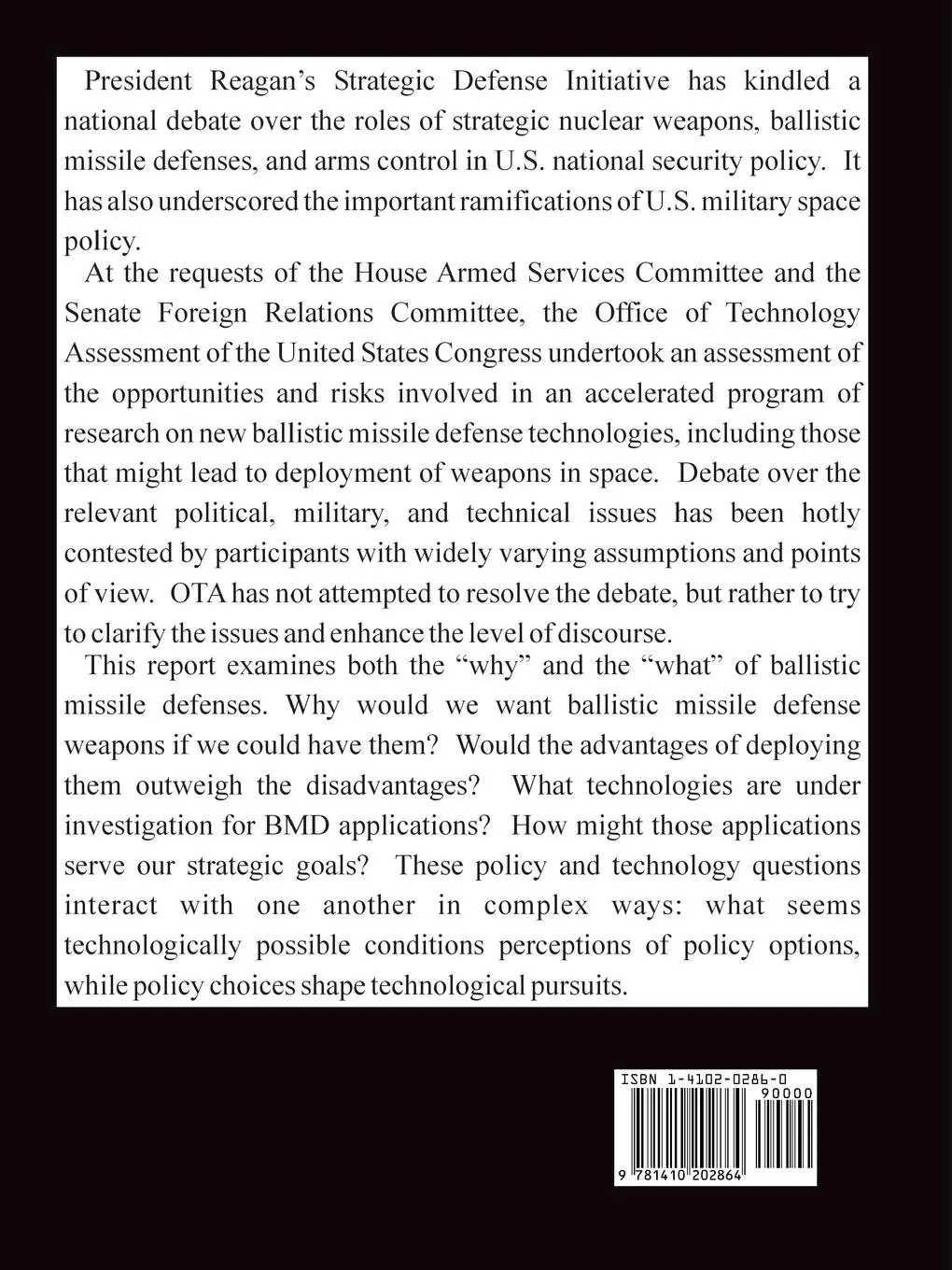 Rückseite: 9781410202864 | Ballistic Missile Defense Technologies | Assessment | Taschenbuch