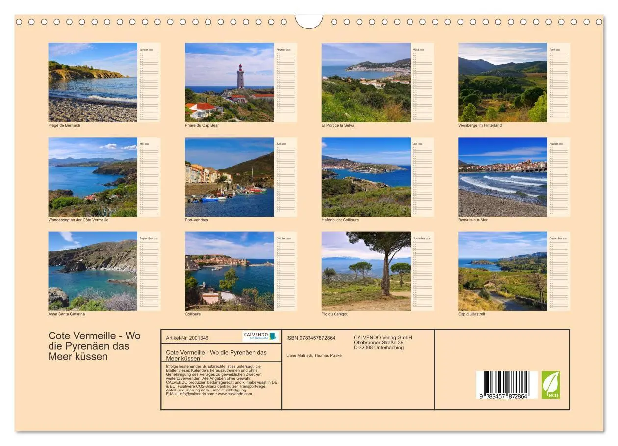 Bild: 9783457872864 | Cote Vermeille - Wo die Pyrenäen das Meer küssen (Wandkalender 2026...