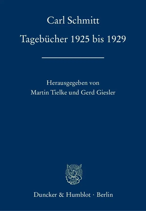Cover: 9783428152964 | Tagebücher 1925 bis 1929. | Hrsg. von Martin Tielke - Gerd Giesler.