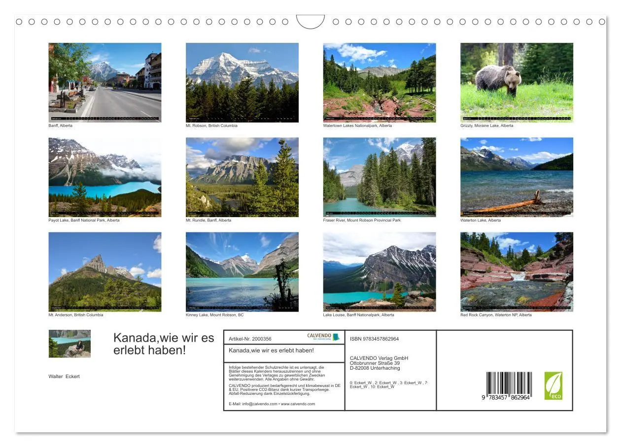 Bild: 9783457862964 | Kanada,wie wir es erlebt haben! (Wandkalender 2026 DIN A3 quer),...