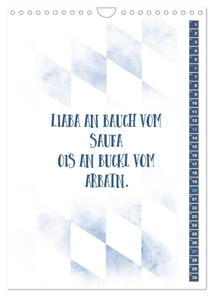 Bild: 9783516402964 | BAYRISCH Zünftige Sprüche (Wandkalender 2026 DIN A4 hoch), CALVENDO...