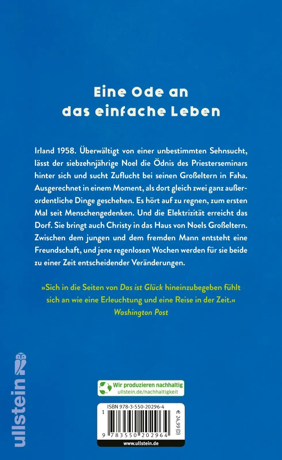Rückseite: 9783550202964 | Das ist Glück | Niall Williams | Buch | 464 S. | Deutsch | 2025