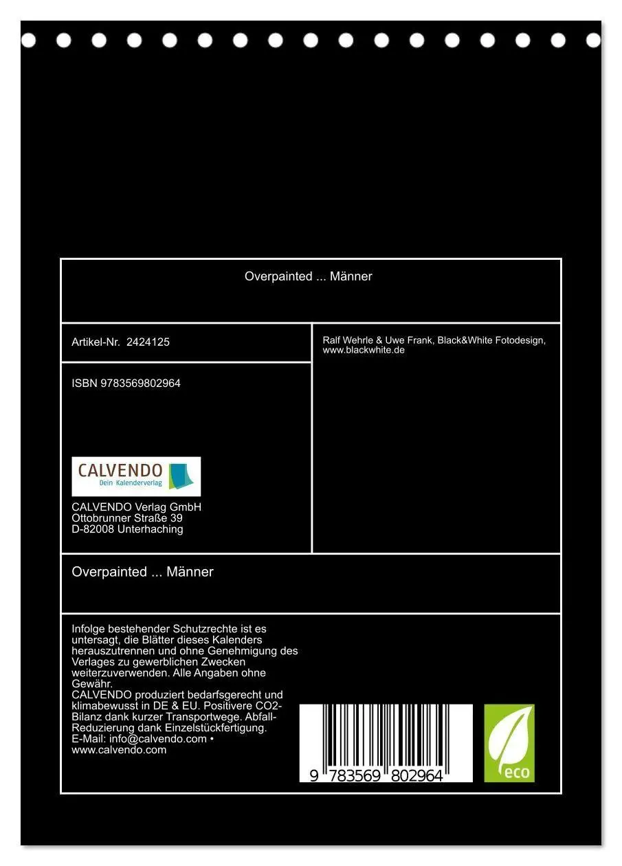 Bild: 9783569802964 | Overpainted... Männer (Tischkalender 2027 DIN A5 hoch), CALVENDO...