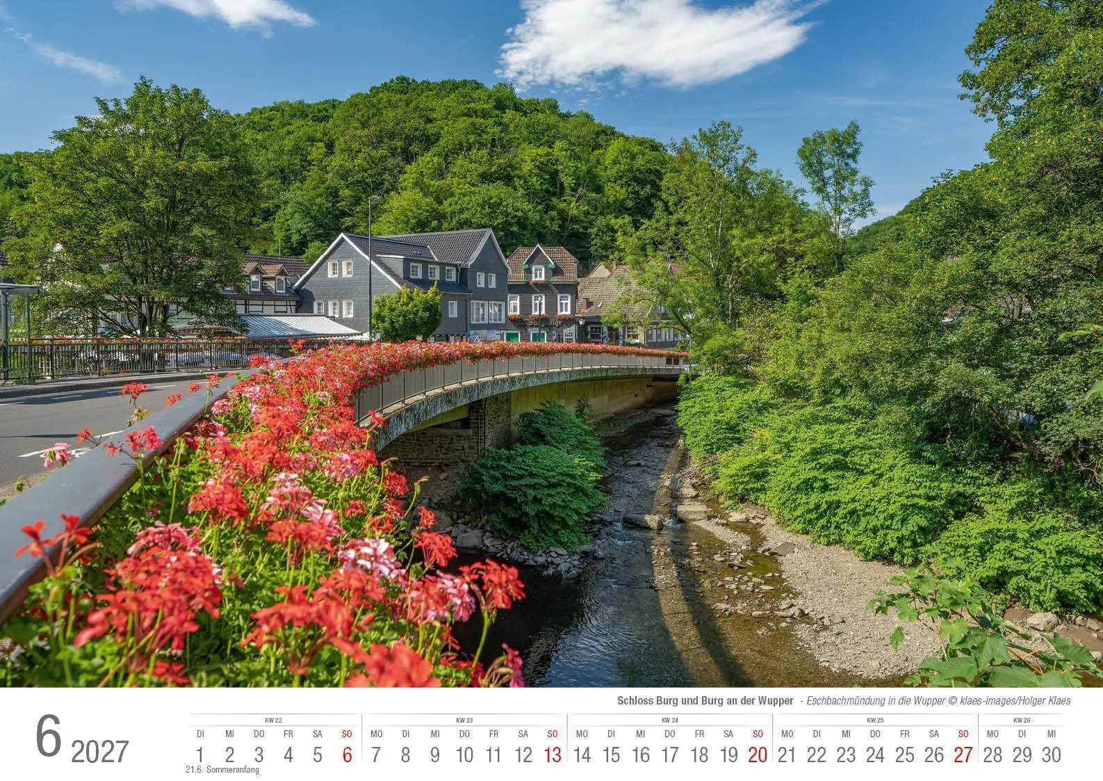 Bild: 9783965352964 | Schloss Burg und Burg an der Wupper 2027 Bildkalender A3 quer,...