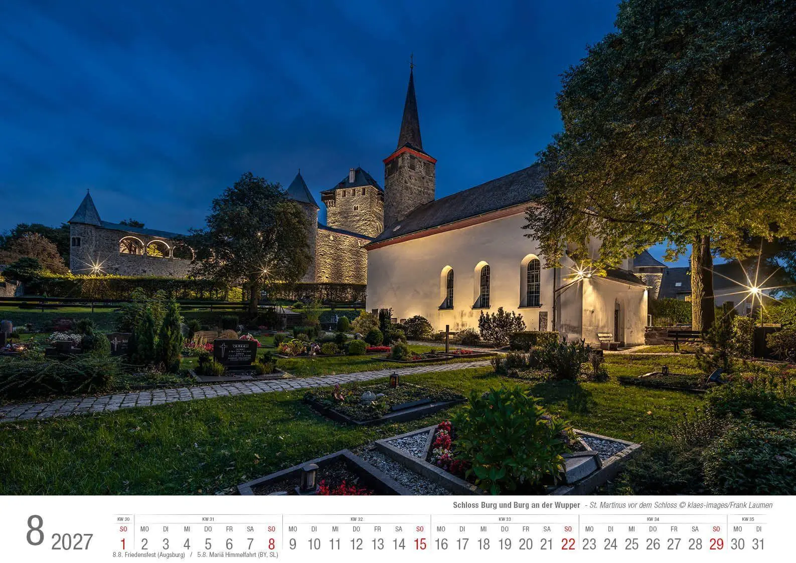 Bild: 9783965352964 | Schloss Burg und Burg an der Wupper 2027 Bildkalender A3 quer,...