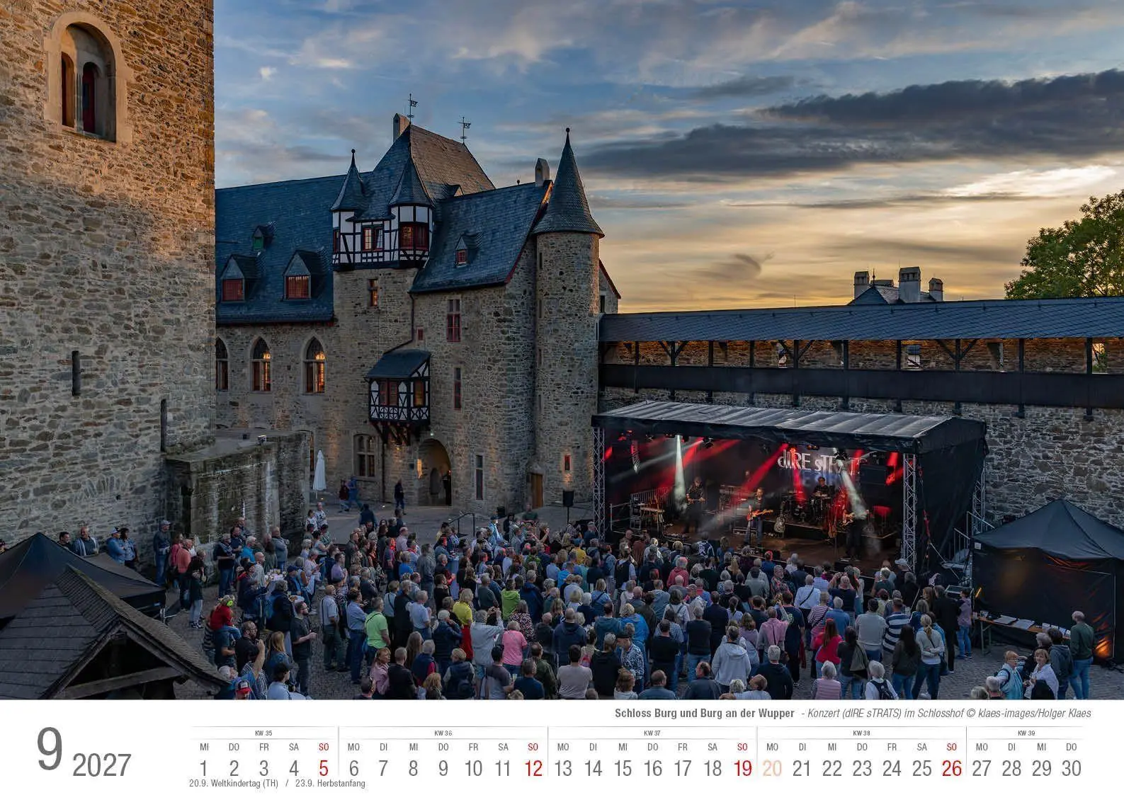 Bild: 9783965352964 | Schloss Burg und Burg an der Wupper 2027 Bildkalender A3 quer,...