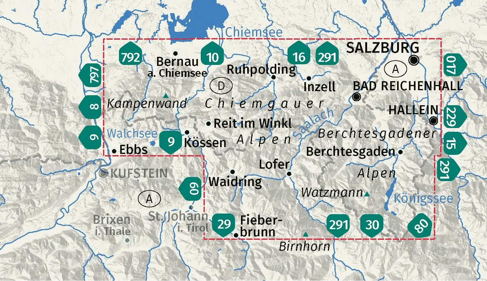 Bild: 9783991542964 | KOMPASS Wanderkarten-Set 795 Berchtesgadener und Chiemgauer Alpen...