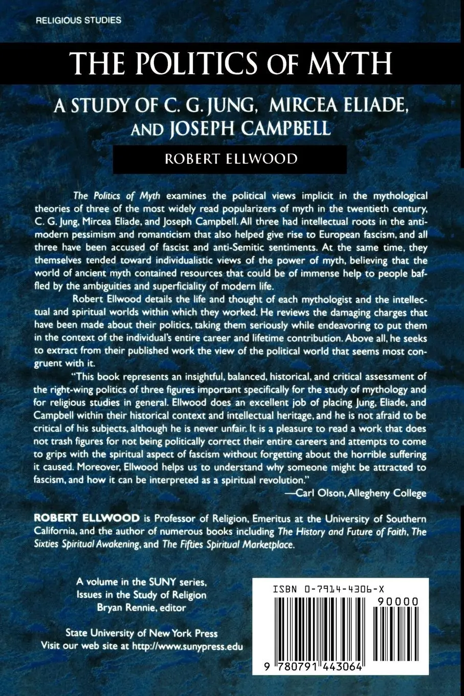 Rückseite: 9780791443064 | The Politics of Myth | Robert Ellwood | Taschenbuch | Englisch | 1999