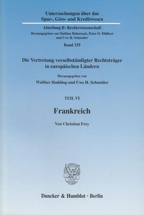Cover: 9783428113064 | Frankreich. Vertretungsorgane in der Organisationsverfassung...
