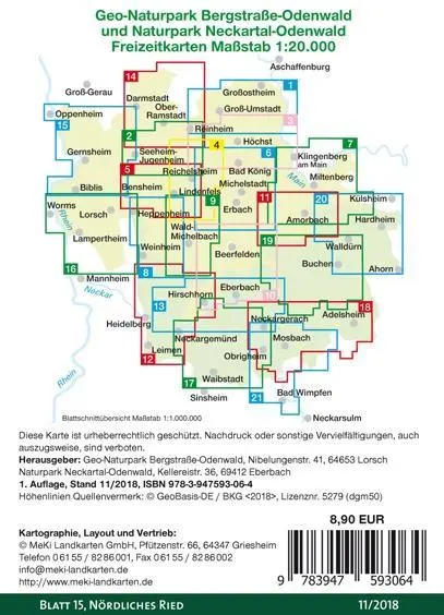 Bild: 9783947593064 | Nördliches Ried - Naturschutzgebiet Kühkopf-Knoblochsaue 1:20.000