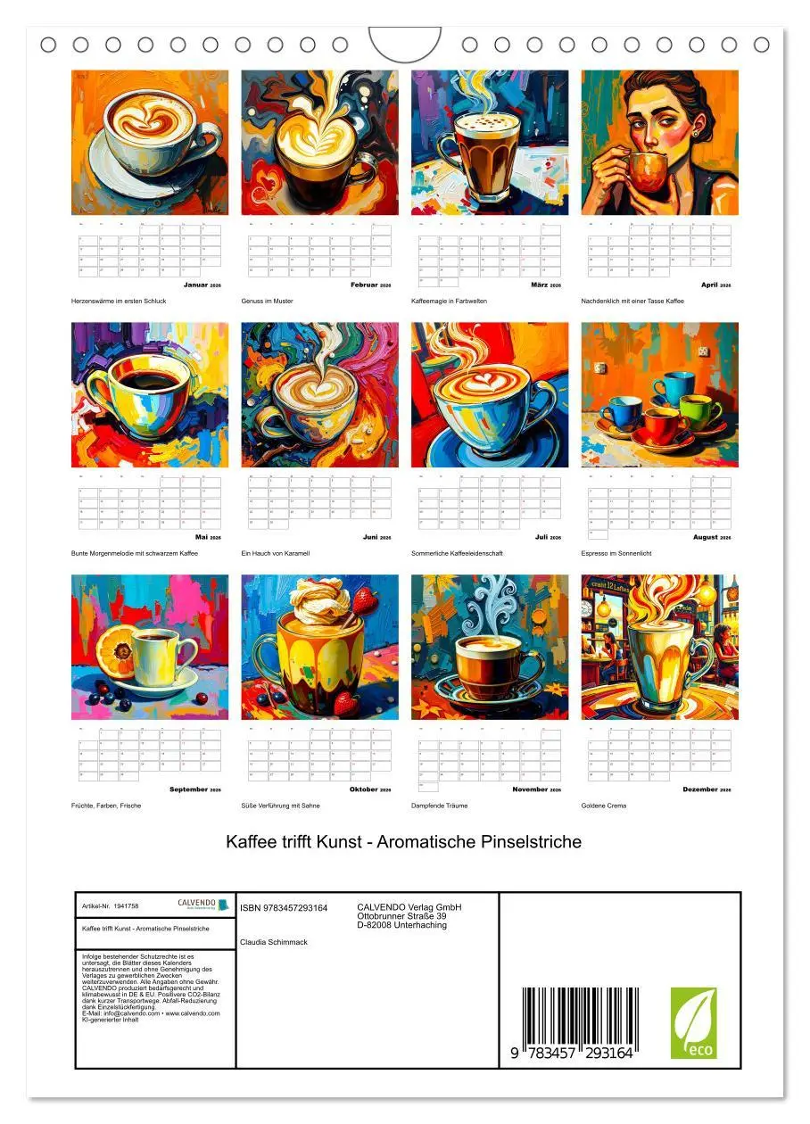Bild: 9783457293164 | Kaffee trifft Kunst - Aromatische Pinselstriche (Wandkalender 2026...