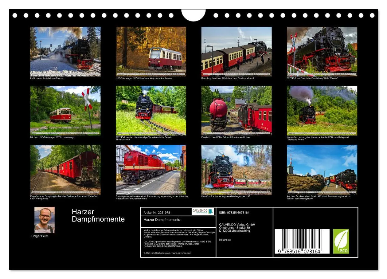 Bild: 9783516073164 | Harzer Dampfmomente (Wandkalender 2026 DIN A4 quer), CALVENDO...