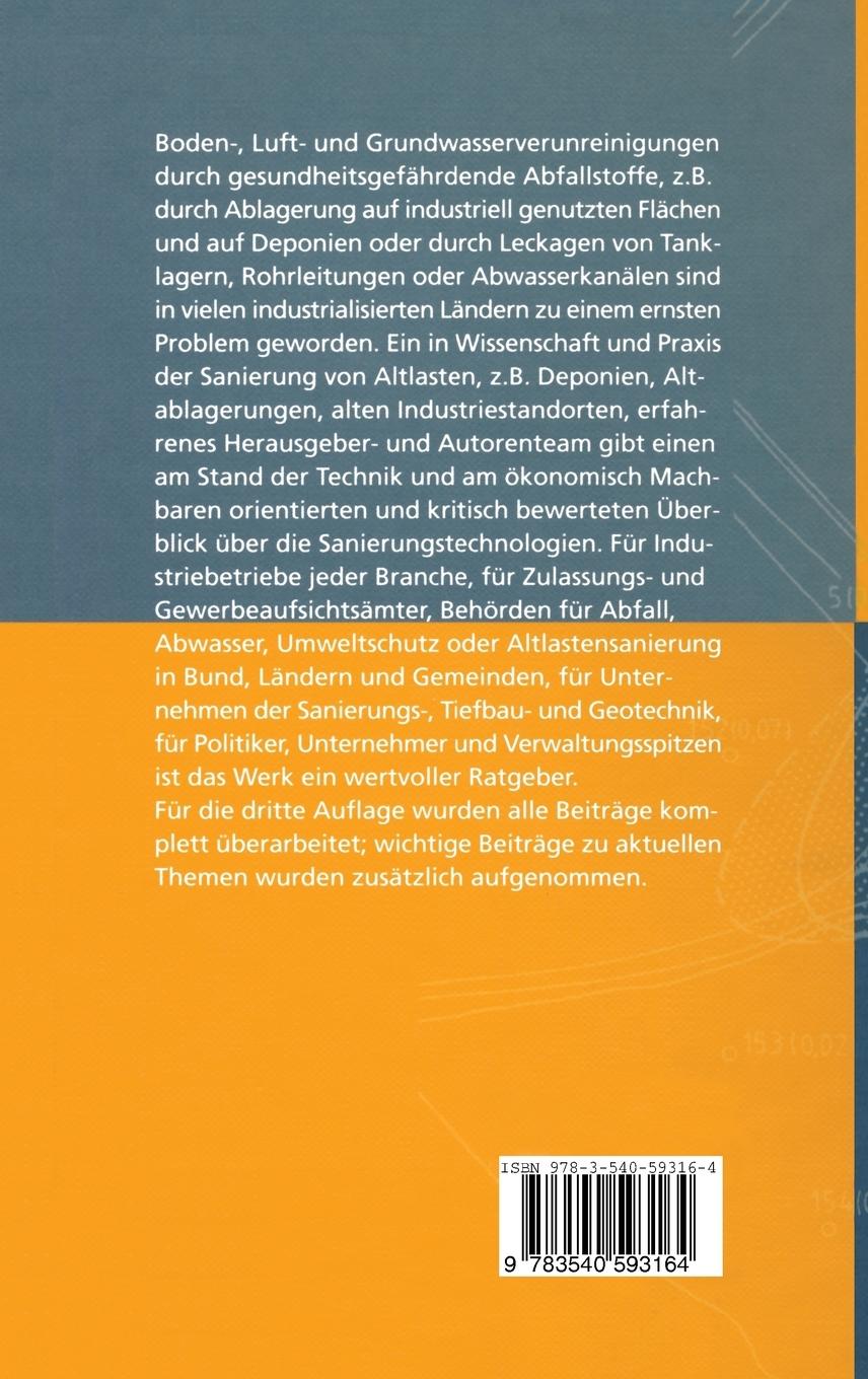 Rückseite: 9783540593164 | Altlasten | Erkennen, Bewerten, Sanieren | Hermann Neumaier (u. a.)