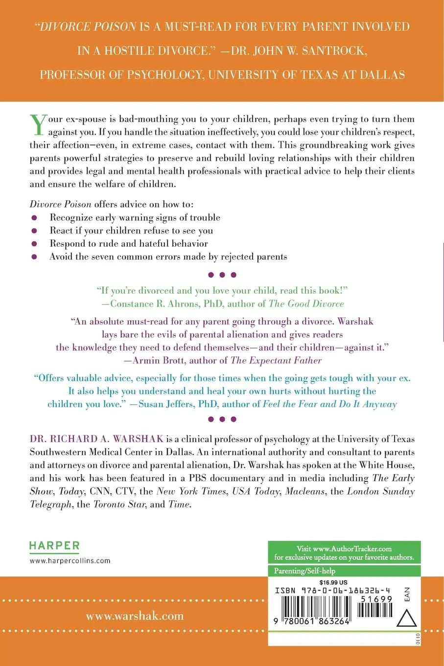 Rückseite: 9780061863264 | Divorce Poison New and Updated Edition | Warshak | Taschenbuch | 2010