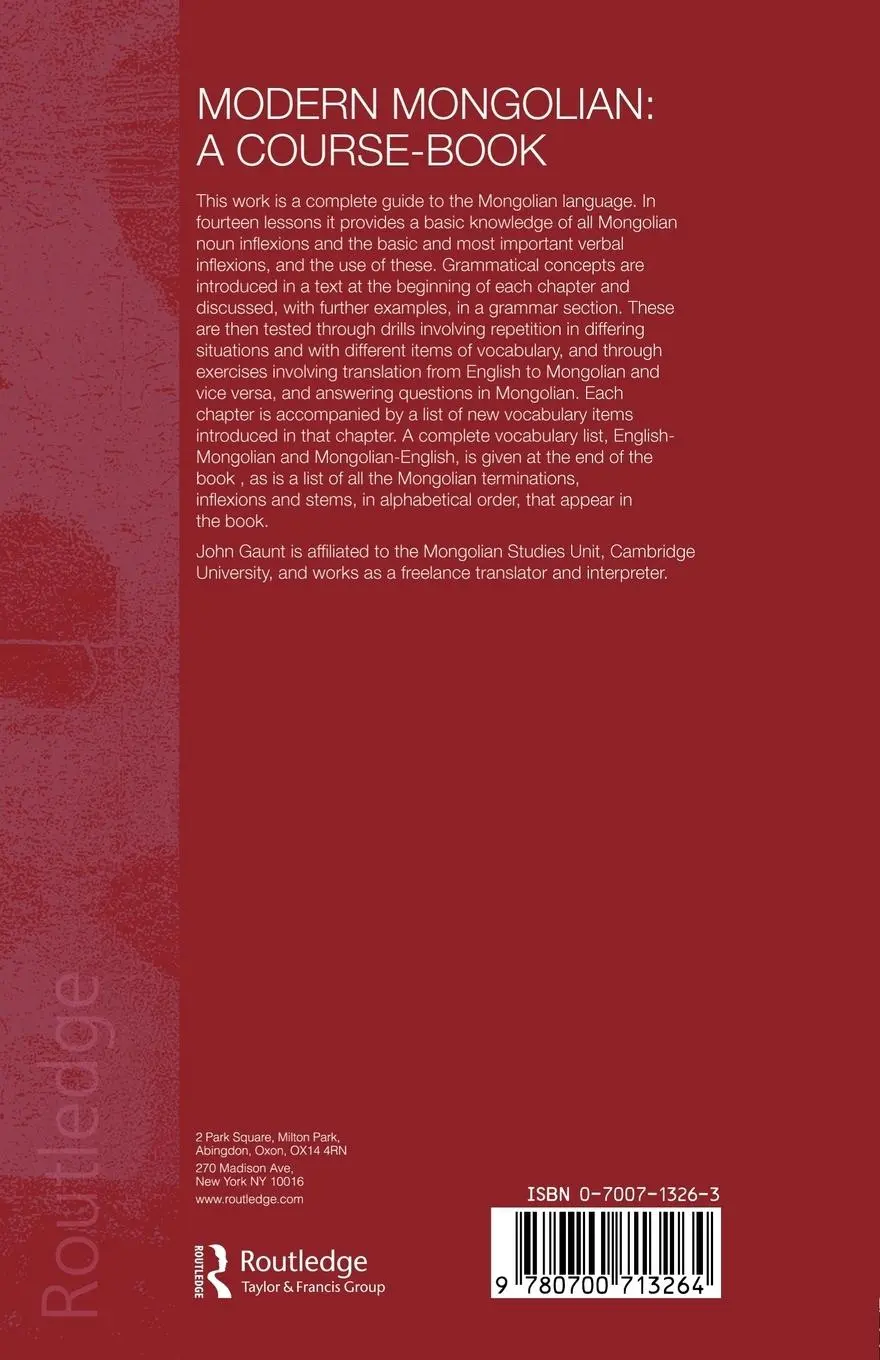 Rückseite: 9780700713264 | Modern Mongolian | A Course-Book | John Gaunt | Taschenbuch | Englisch