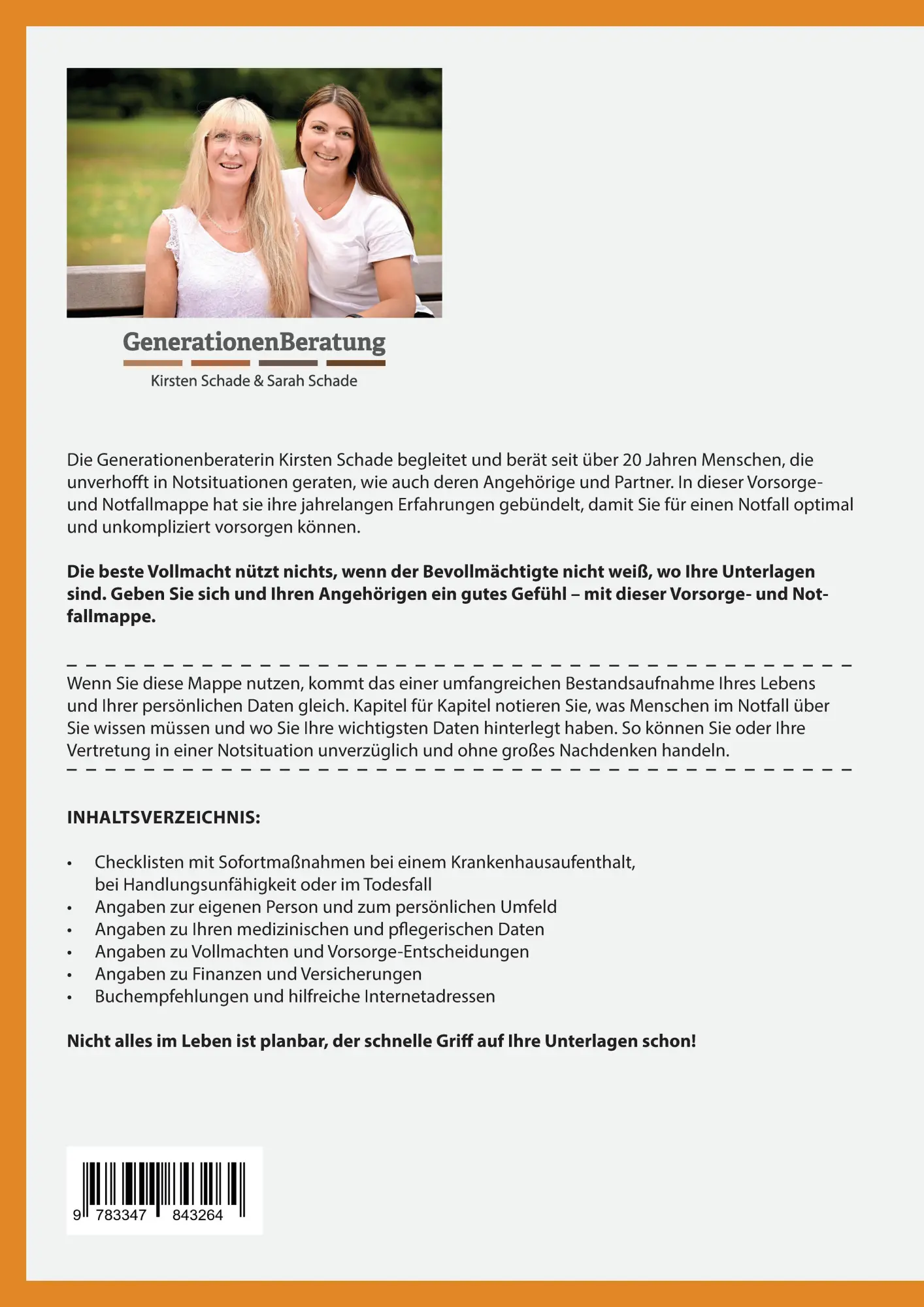 Rückseite: 9783347843264 | Vorsorge- und Notfallmappe GBM | Schade | Taschenbuch | 112 S. | 2023