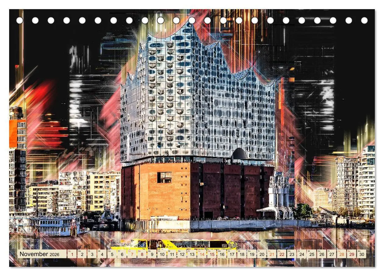 Bild: 9783457803264 | Hamburg abstrakt (Tischkalender 2026 DIN A5 quer), CALVENDO...