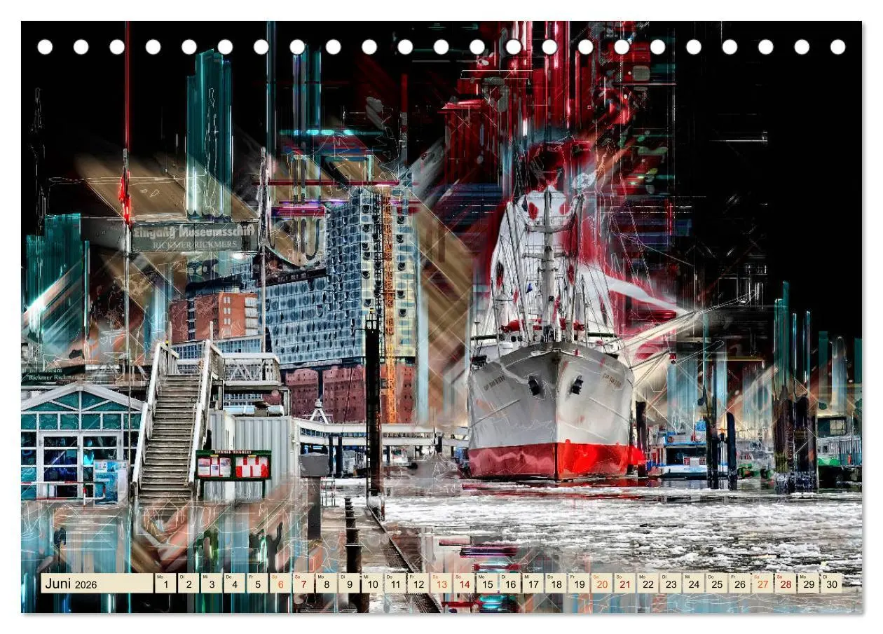 Bild: 9783457803264 | Hamburg abstrakt (Tischkalender 2026 DIN A5 quer), CALVENDO...