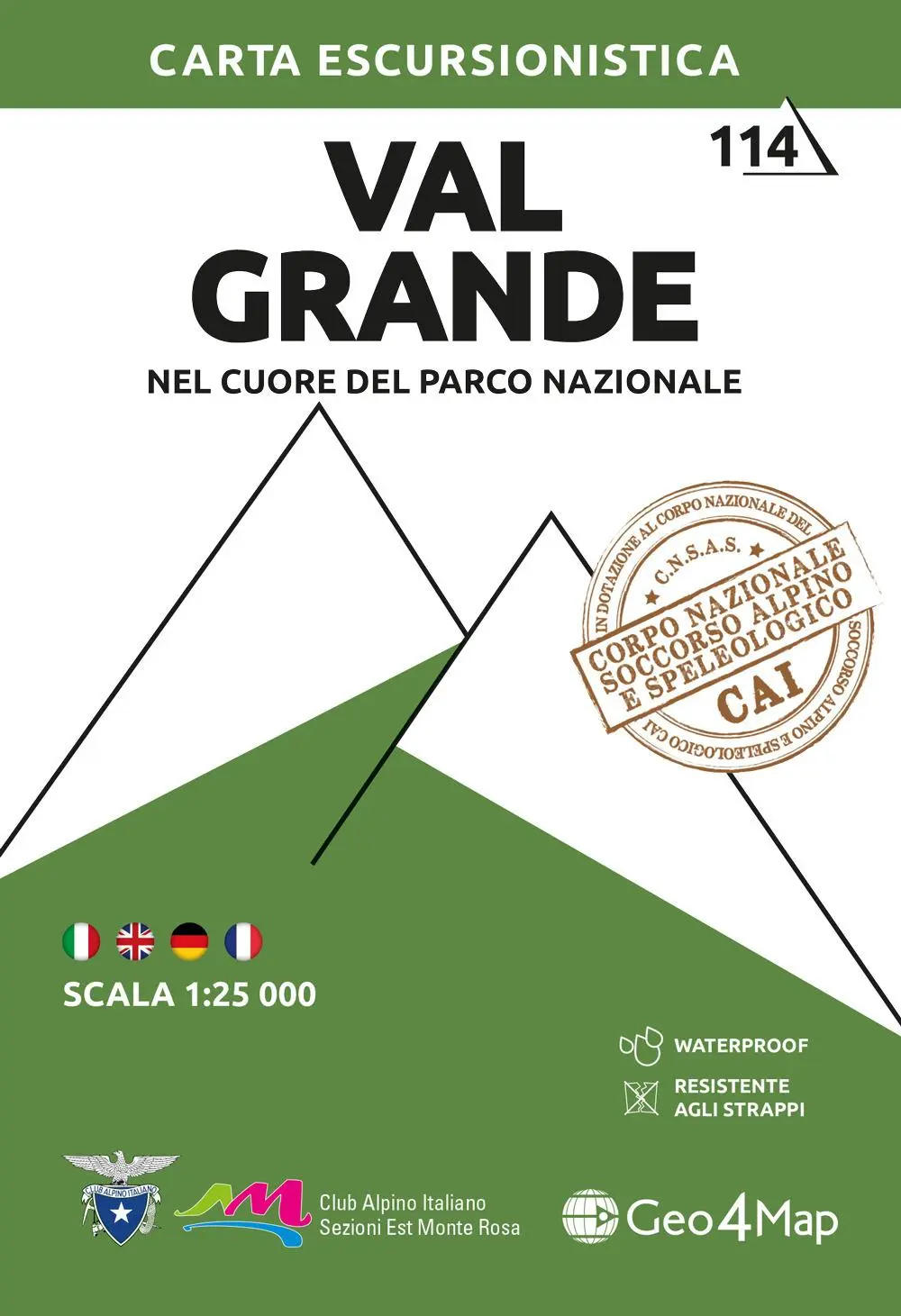 Cover: 9791281223264 | 114 Val Grande | 1:25000 | (Land-)Karte | Wanderkarte Geo4Map | 2025