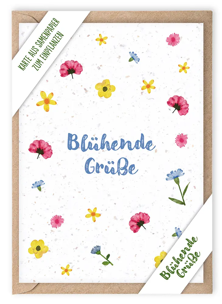 Cover: 4250222943364 | Blühende Grüße | Faltkarte aus Samenpapier | Box | 1 S. | Deutsch