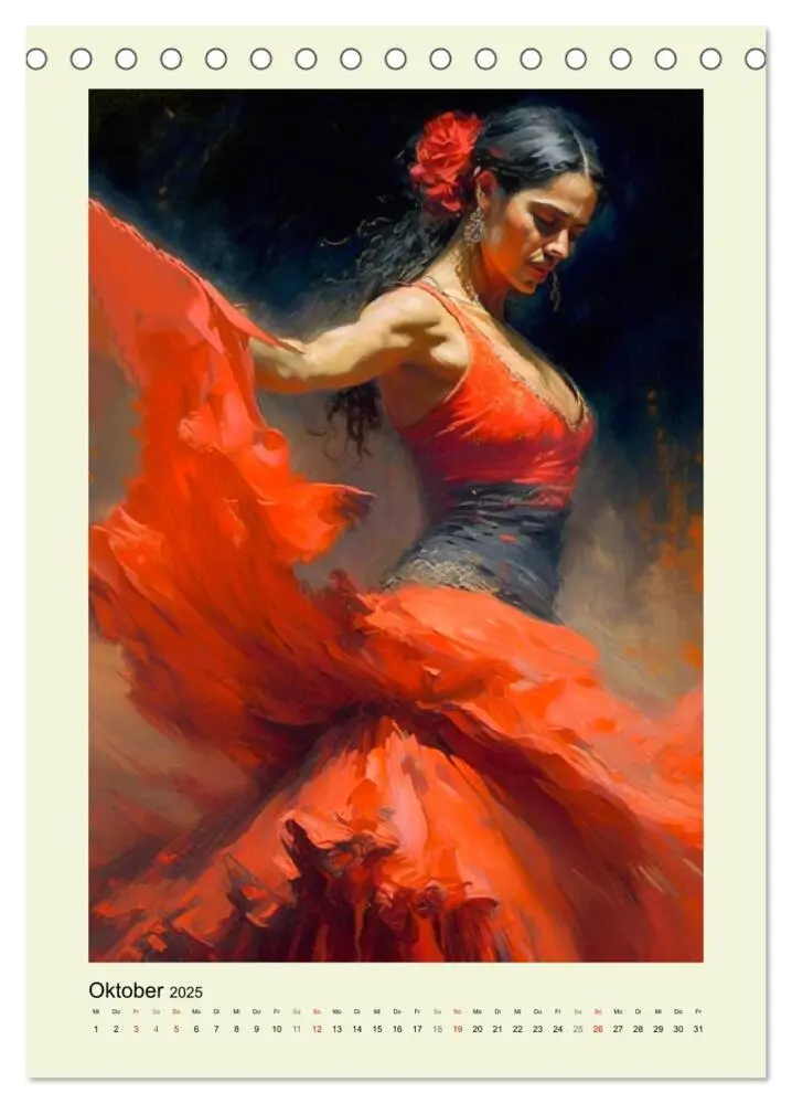 Bild: 9783435873364 | Flamenco. Anmutige Tänzerinnen. Illustrationen (Tischkalender 2025...