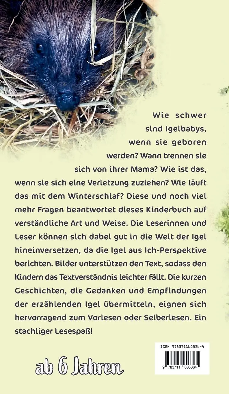 Rückseite: 9783711603364 | Unsere stachligen Freunde | Igel erzählen ihre Geschichten | Brix