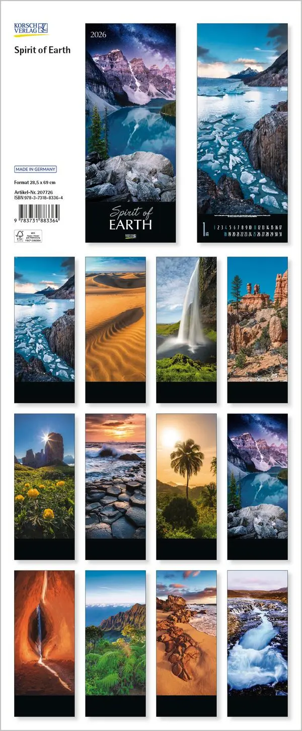Bild: 9783731883364 | Spirit of Earth 2026 | Verlag Korsch | Kalender | Spiralbindung | 2026