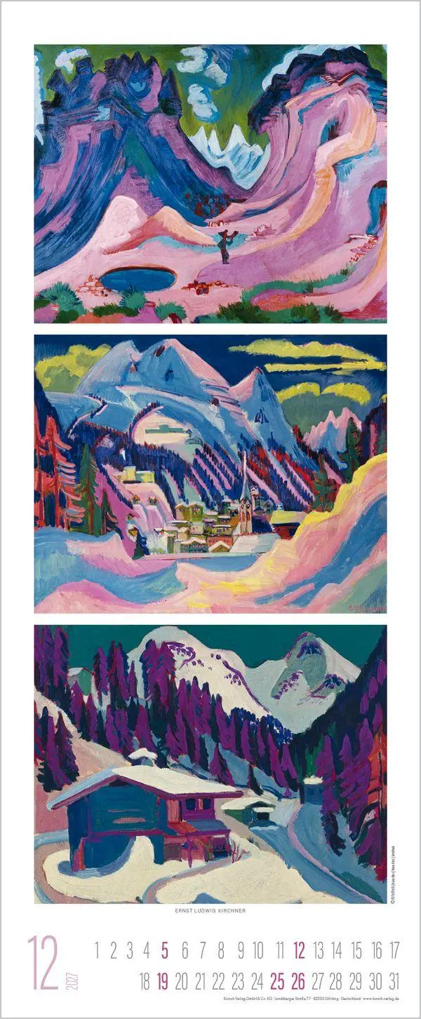 Bild: 9783819303364 | Art Triplets 2027 | Verlag Korsch | Kalender | 14 S. | Deutsch | 2027