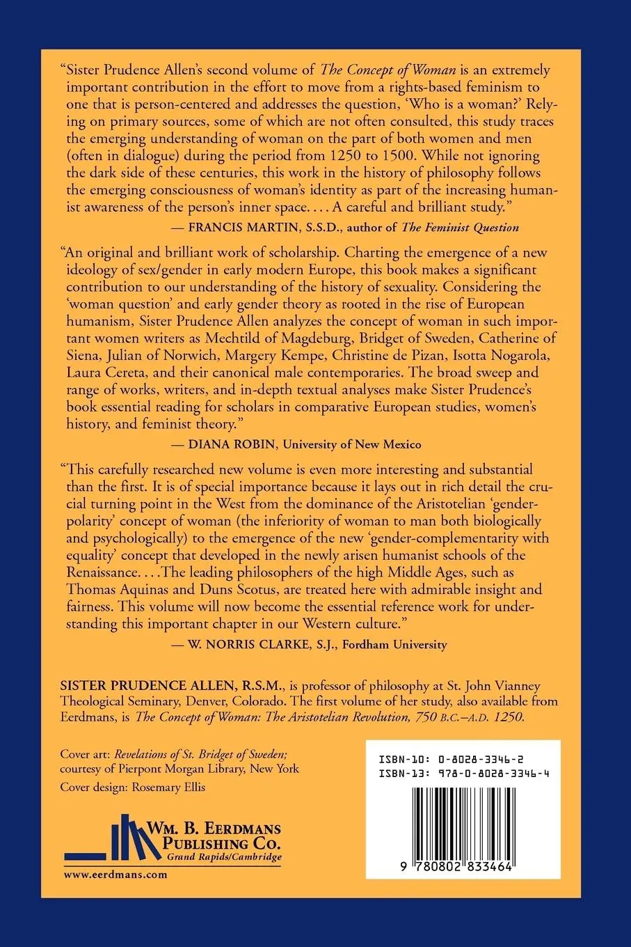 Rückseite: 9780802833464 | The Concept of Woman, Vol. 2 Part 1 | Prudence Allen | Taschenbuch