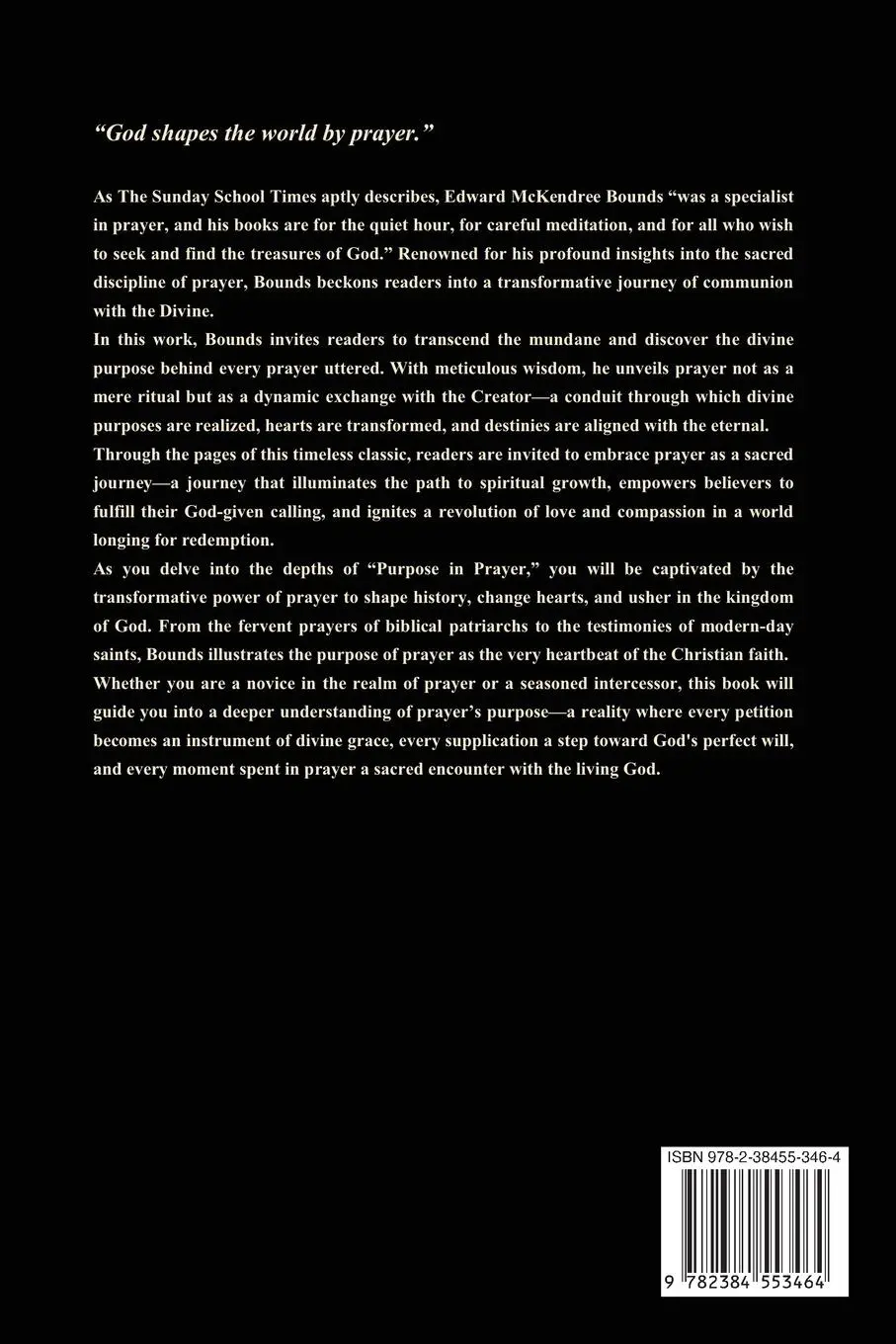 Rückseite: 9782384553464 | Purpose in Prayer | Edward Mckendree Bounds | Taschenbuch | Englisch