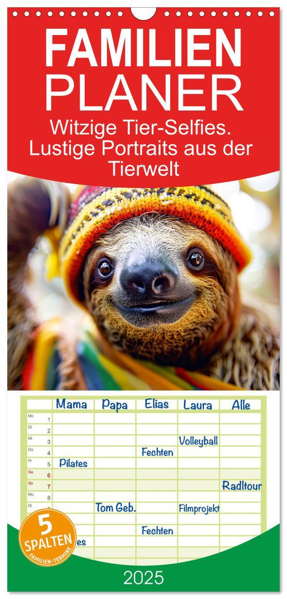 Cover: 9783457193464 | Familienplaner 2025 - Witzige Tier-Selfies. Lustige Portraits aus...