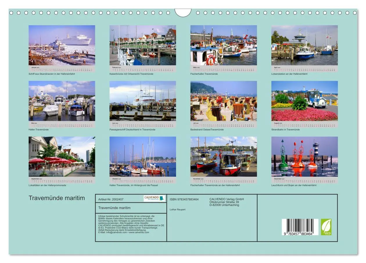 Bild: 9783457883464 | Travemünde maritim (Wandkalender 2026 DIN A3 quer), CALVENDO...
