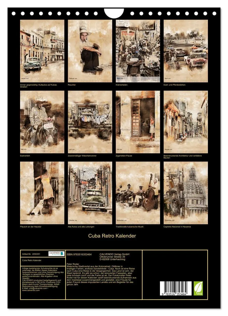 Bild: 9783516353464 | Cuba Retro Kalender (Wandkalender 2026 DIN A4 hoch), CALVENDO...