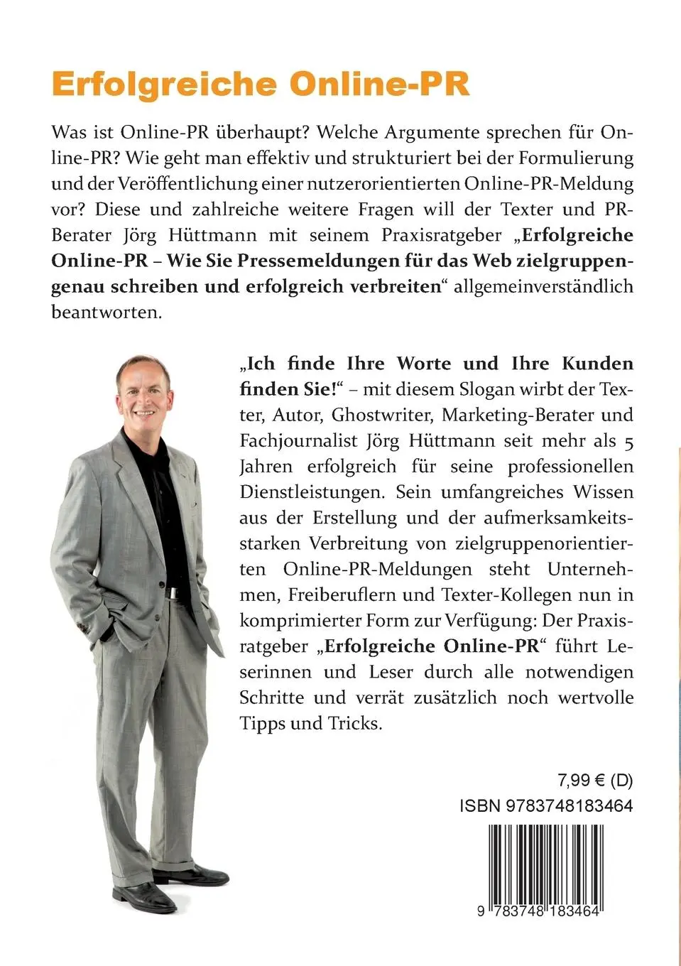 Rückseite: 9783748183464 | Erfolgreiche Online-PR | Jörg Hüttmann | Taschenbuch | 92 S. | Deutsch