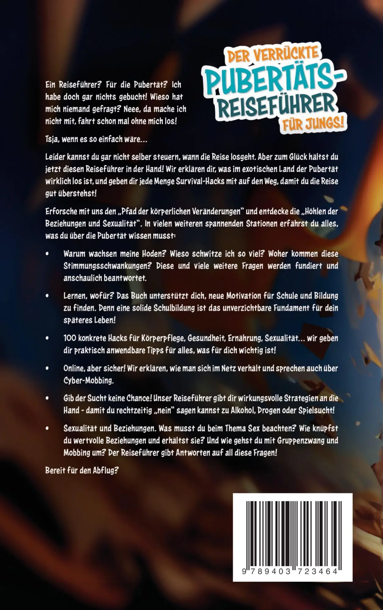 Rückseite: 9789403723464 | Der verrückte Pubertäts-Reiseführer für Jungs! 100 Hacks für eine...