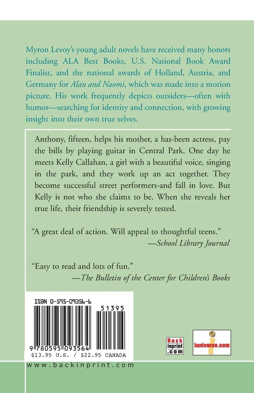 Rückseite: 9780595093564 | Kelly 'n' Me | Myron Levoy | Taschenbuch | Englisch | 2000 | iUniverse