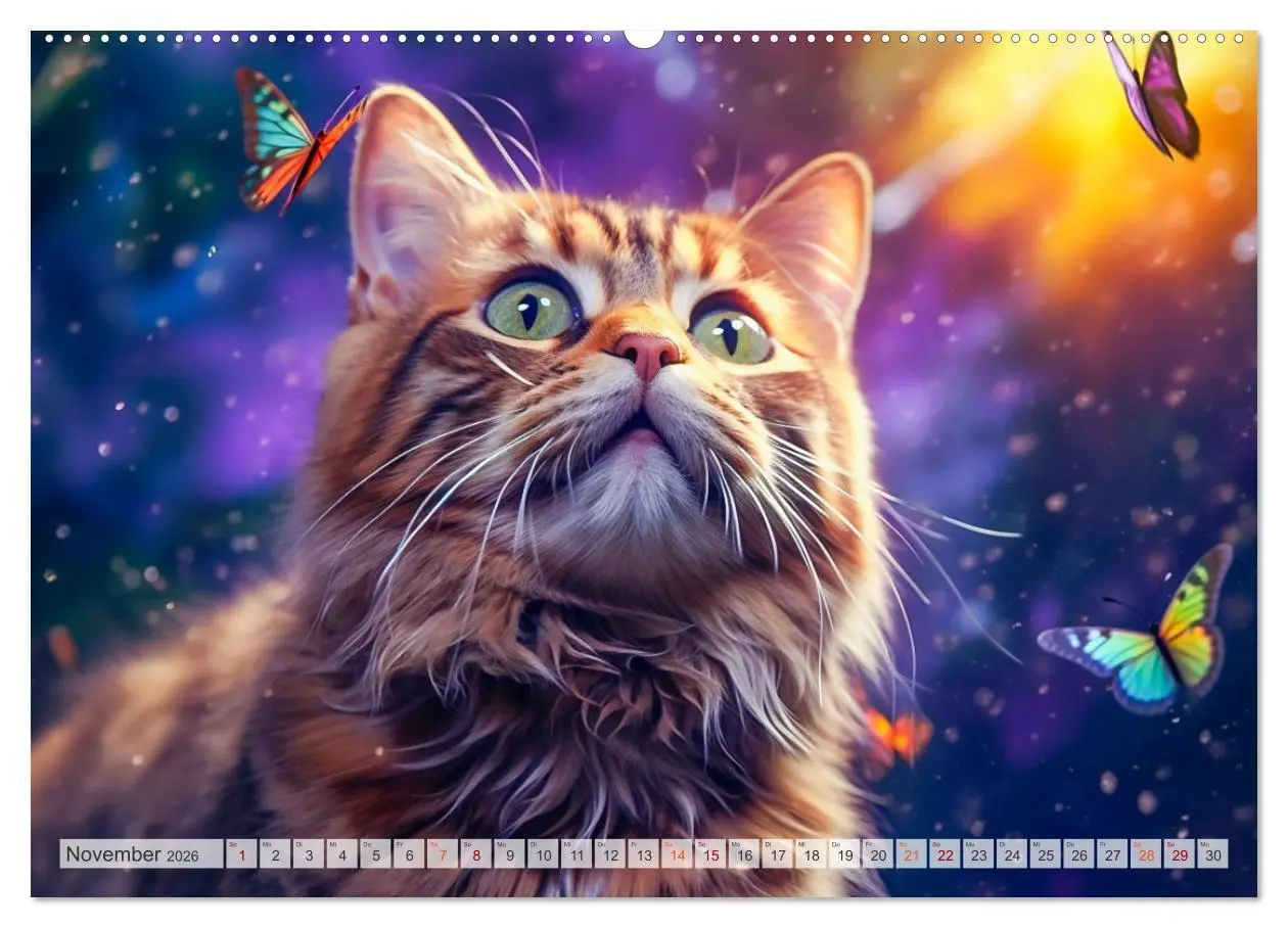 Bild: 9783457493564 | Die Katze und der Schmetterling (Wandkalender 2026 DIN A2 quer),...