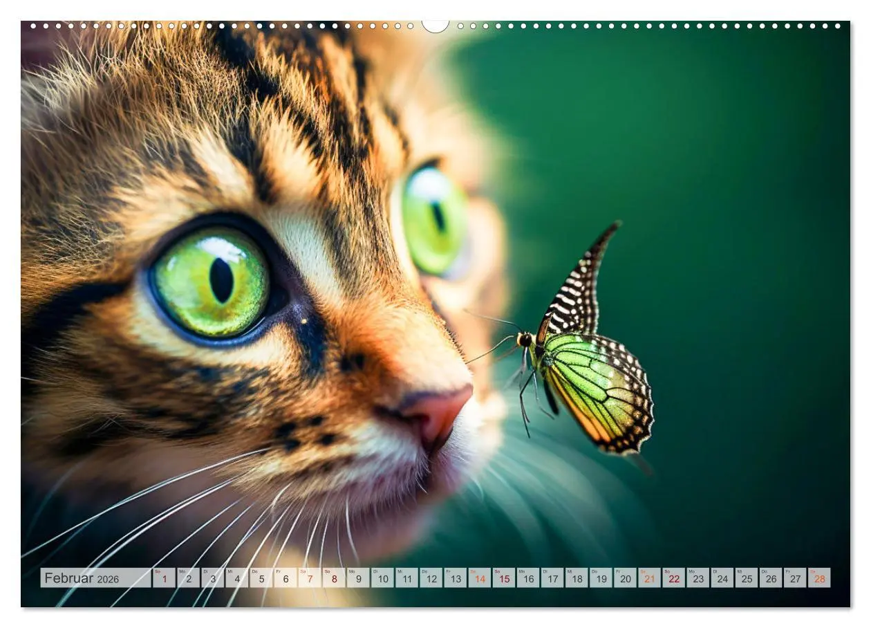 Bild: 9783457493564 | Die Katze und der Schmetterling (Wandkalender 2026 DIN A2 quer),...