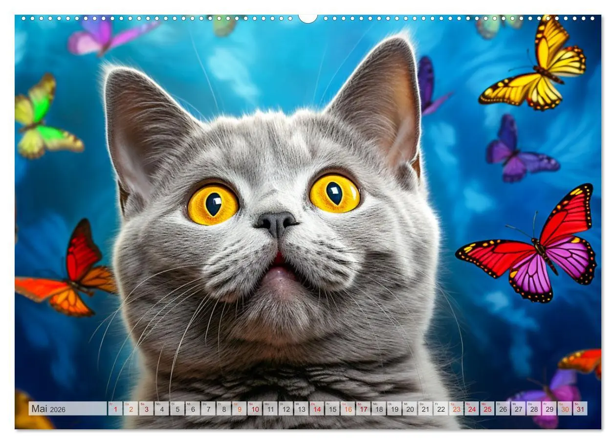 Bild: 9783457493564 | Die Katze und der Schmetterling (Wandkalender 2026 DIN A2 quer),...